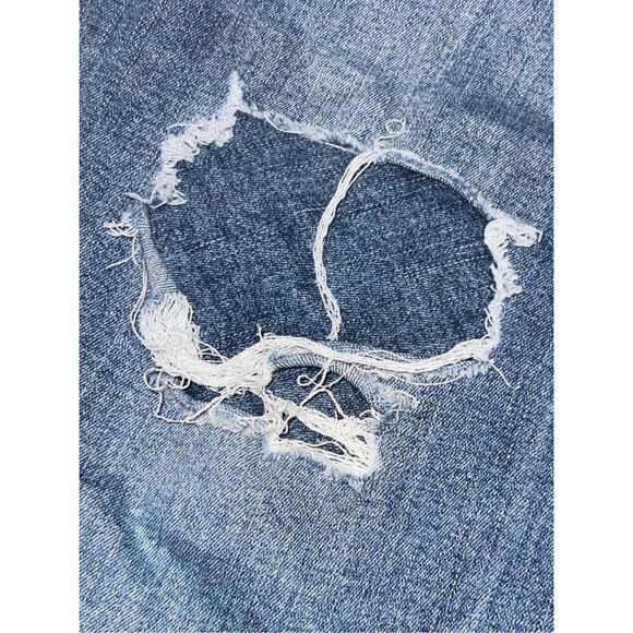 M Jeans by Maurices Hi Rise Distressed Raw Cuff Crop Jeans Size XL 33x28 #20 - Picture 6 of 8